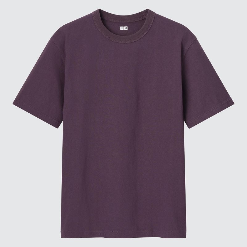 T Shirts Uniqlo U Crew Neck Short-sleeve Homme Violette | 7945533