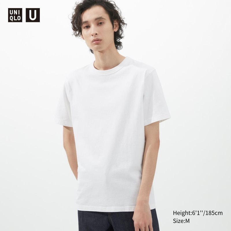 T Shirts Uniqlo U Crew Neck Short-sleeve Homme Blanche | 4233418