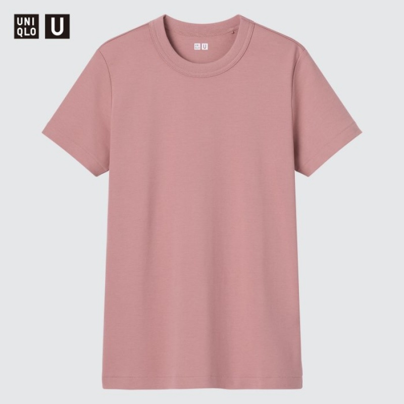 T Shirts Uniqlo U Crew Neck Short-sleeve Femme Jaune | 6735489