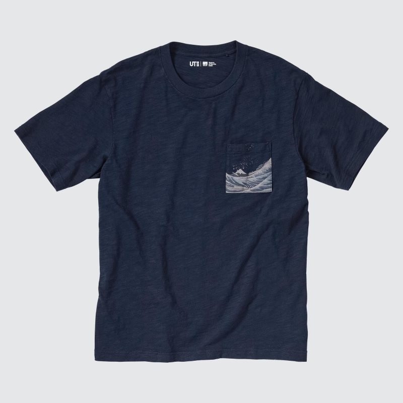 T Shirts Uniqlo Ukiyo-e Ut Short-sleeve Graphic Homme Bleu Marine | 9219948