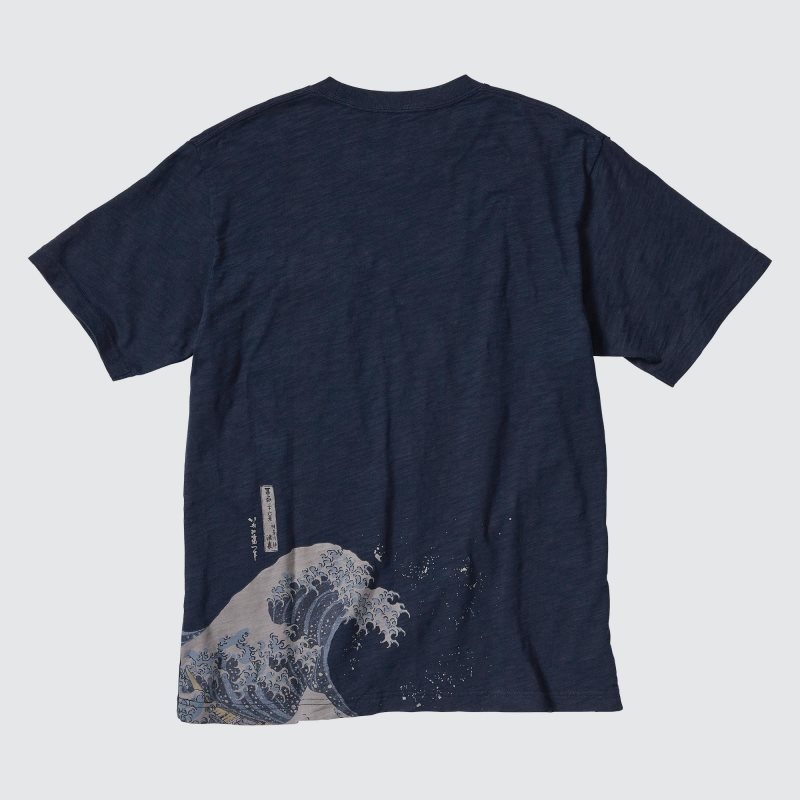 T Shirts Uniqlo Ukiyo-e Ut Short-sleeve Graphic Homme Bleu Marine | 9219948