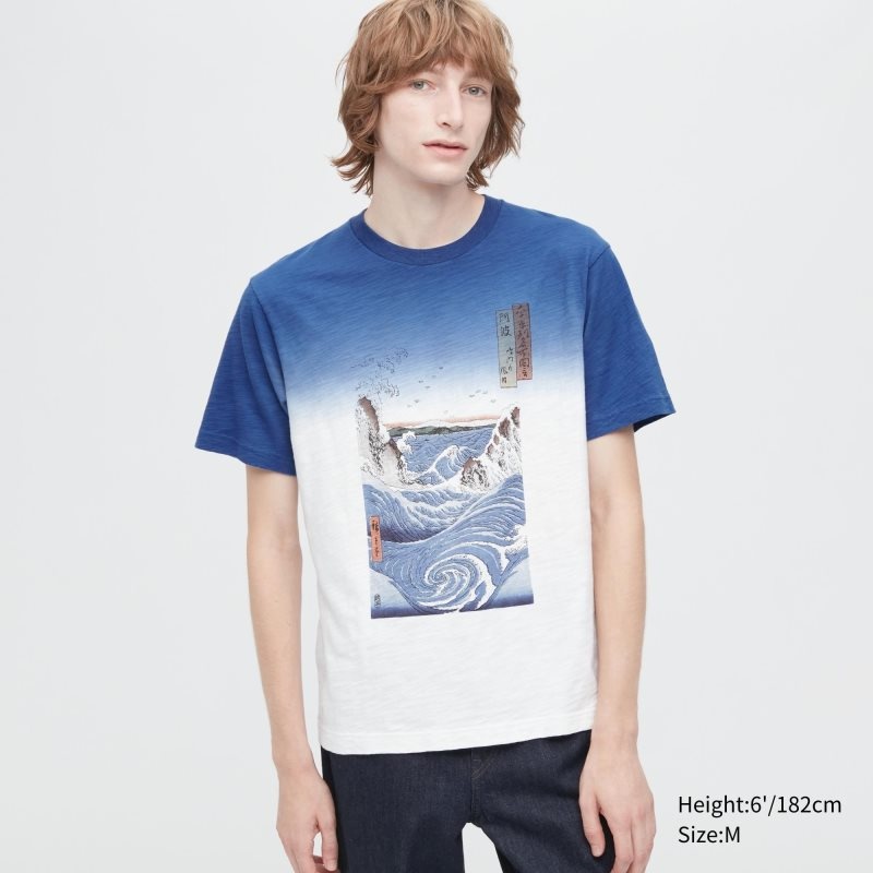 T Shirts Uniqlo Ukiyo-e Ut Short-sleeve Graphic Homme Bleu | 9068234