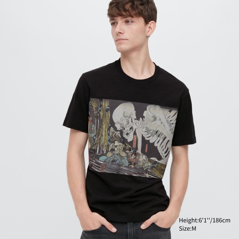 T Shirts Uniqlo Ukiyo-e Ut Short-sleeve Graphic Homme Noir | 9020668