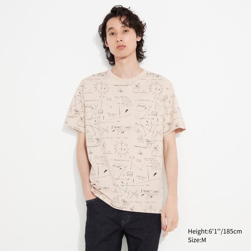 T Shirts Uniqlo Ut Archive Ut Short Sleeve Graphic Jean-michel Basquiat Homme Beige | 5127046