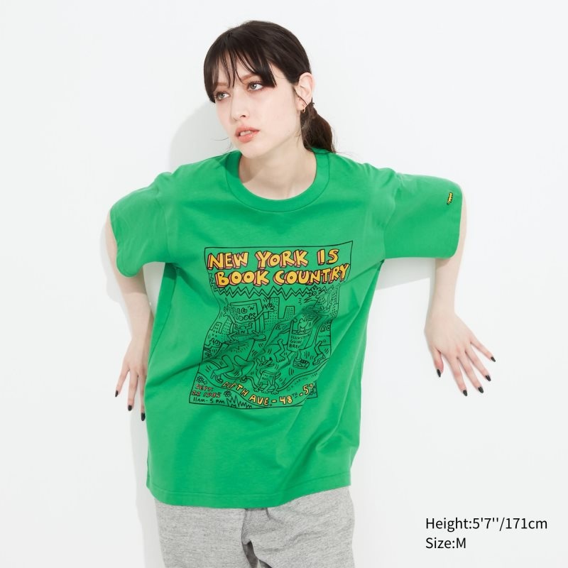 T Shirts Uniqlo Ut Archive Ut Short Sleeve Graphic Keith Haring Homme Vert | 2825576