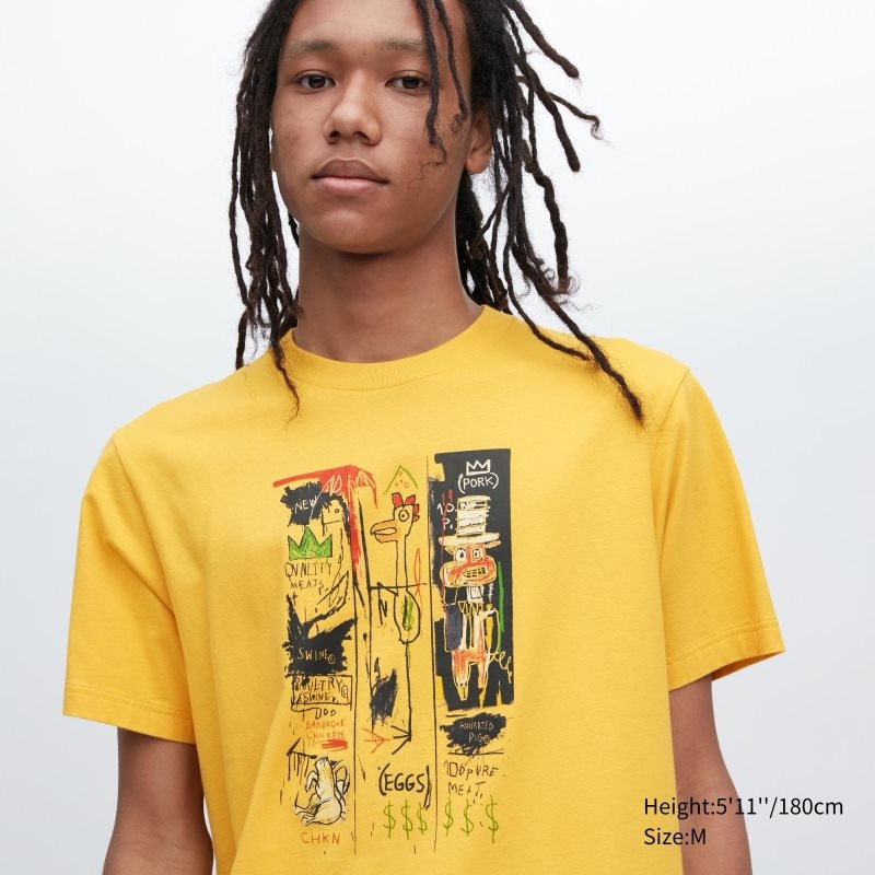 T Shirts Uniqlo Ut Archive Ut Short Sleeve Graphic Jean-michel Basquiat Homme Jaune | 6449958