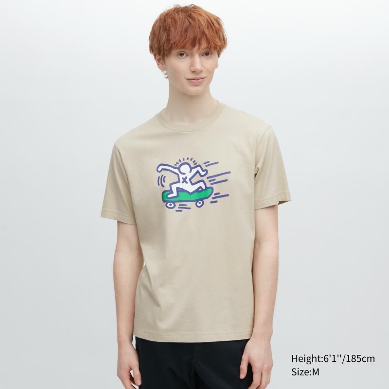 T Shirts Uniqlo Ut Archive Ut Short Sleeve Graphic Keith Haring Homme Beige | 973852