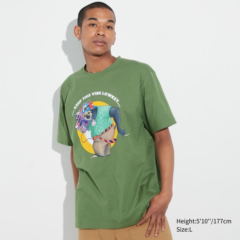 T Shirts Uniqlo Utgp2023: Magic For All Ut Short-sleeve Graphic Psychkennedy Homme Vert | 5902821