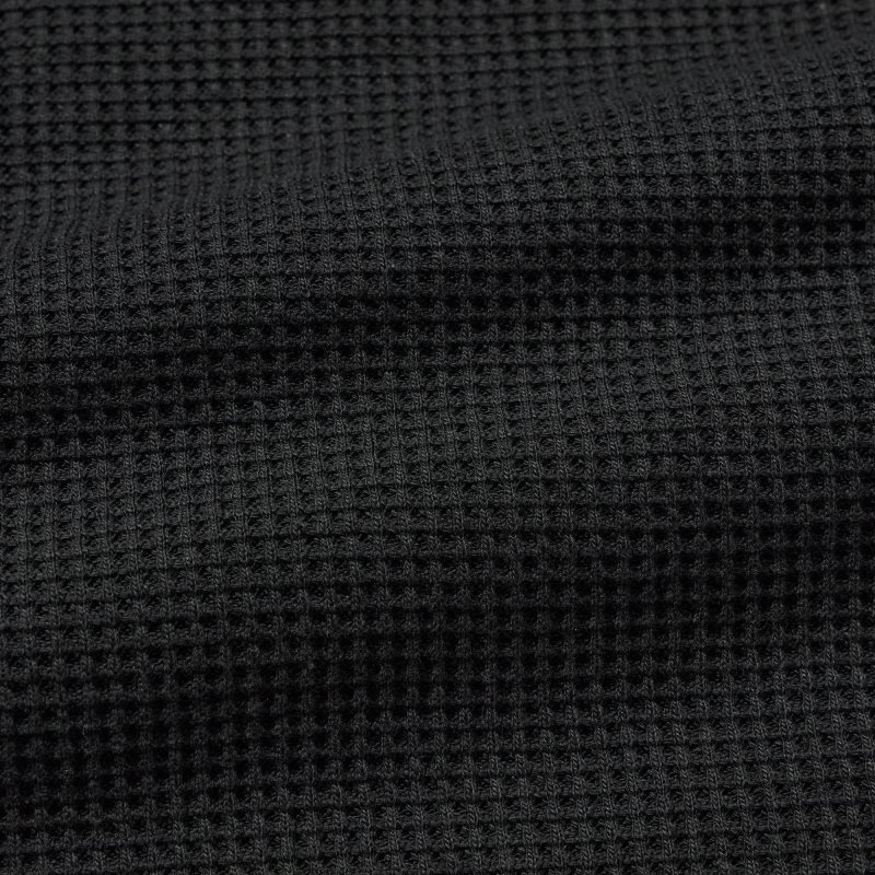 T Shirts Uniqlo Waffle Crew Neck Long-Sleeve Homme Noir | 7175964