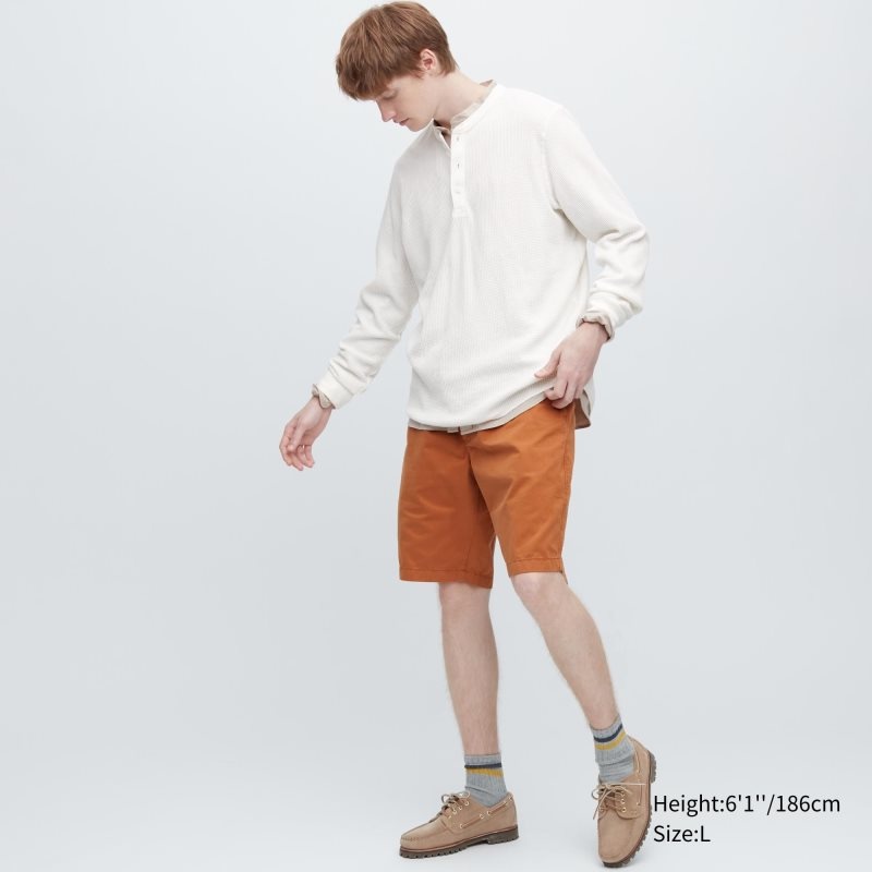 T Shirts Uniqlo Waffle Long-sleeve Henley Homme Blanche | 7037596