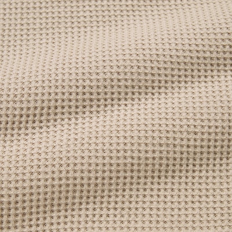 T Shirts Uniqlo Waffle Long-sleeve Henley Homme Beige | 1052676