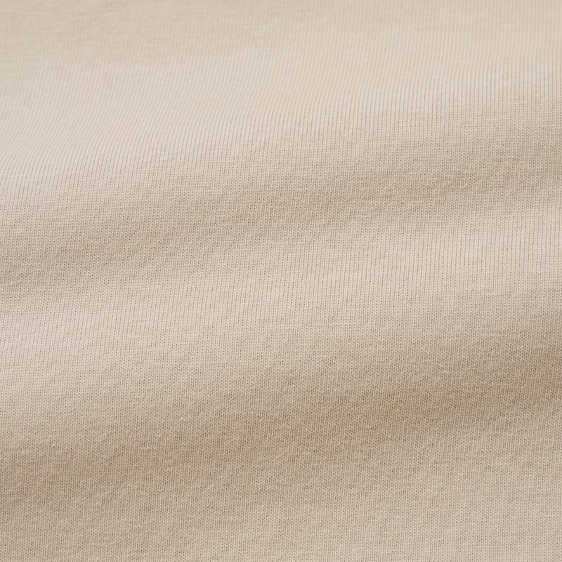 T Shirts Uniqlo Washed Cotton Crew Neck Long-sleeve Homme Beige | 2779842