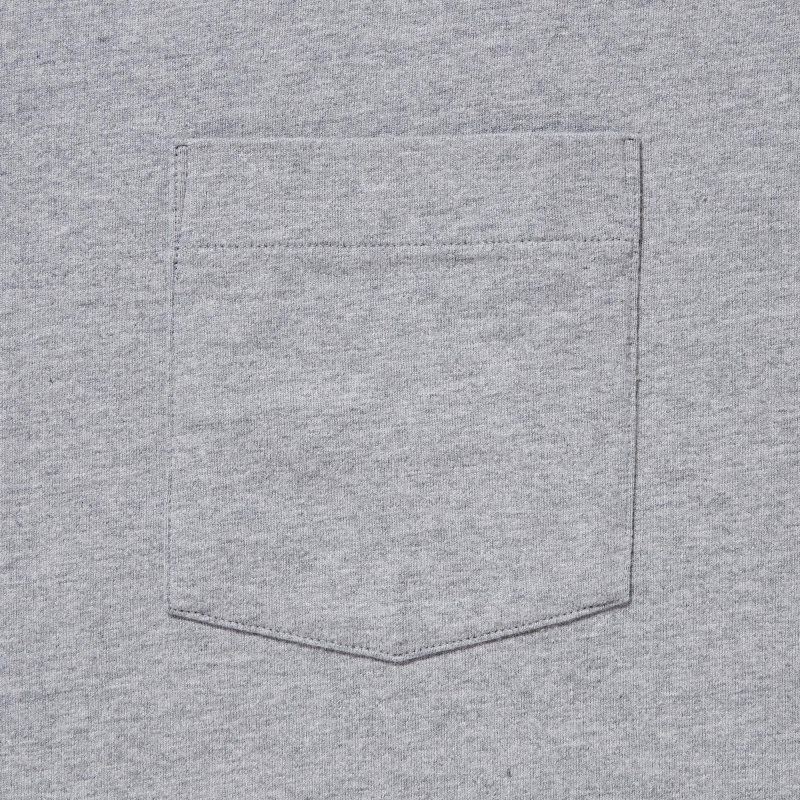 T Shirts Uniqlo Washed Cotton Crew Neck Long-sleeve Homme Grise | 5708686