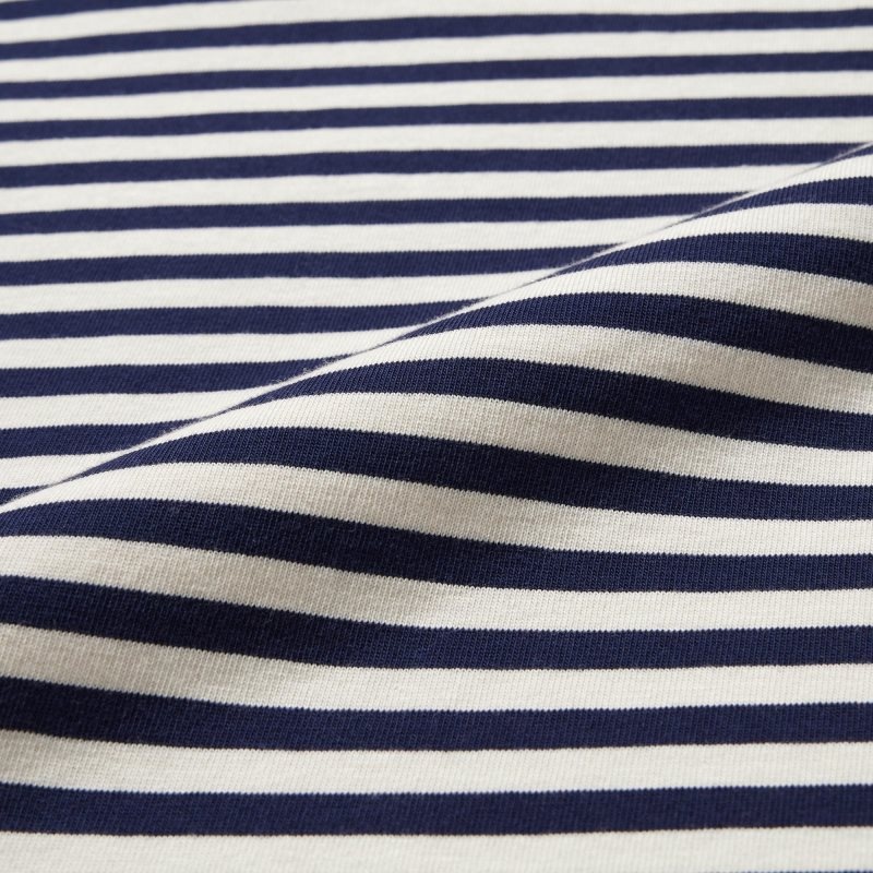 T Shirts Uniqlo Washed Cotton Oversized Crew Neck Long-sleeve Striped Homme Blanche | 9992192