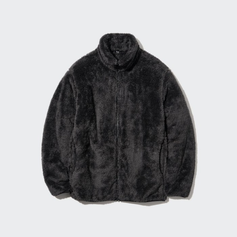 Toison Uniqlo Fluffy Yarn Full-Zip Femme Grise | 2239051