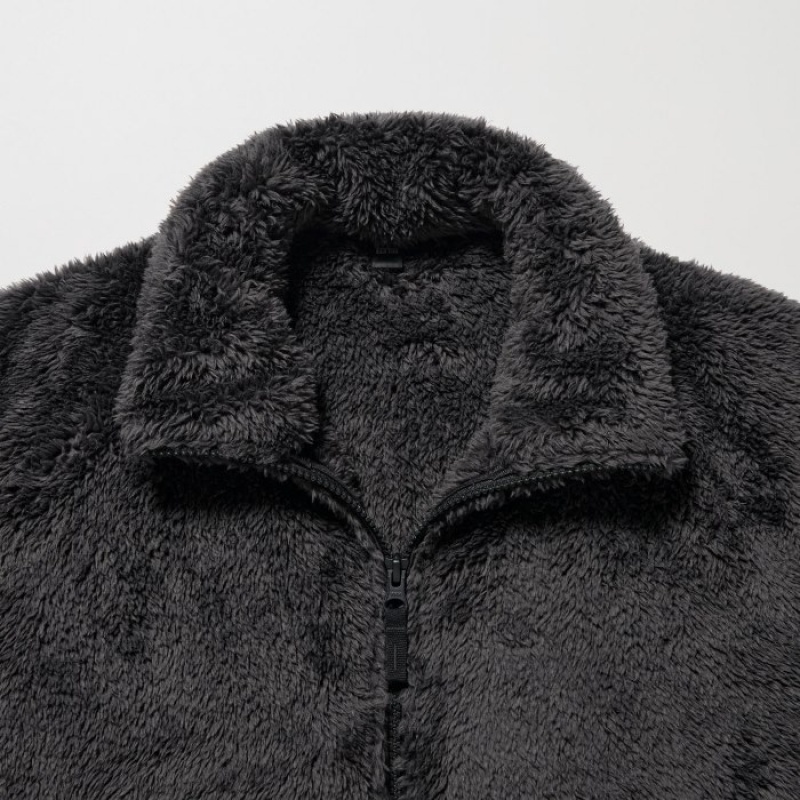 Toison Uniqlo Fluffy Yarn Full-Zip Femme Grise | 2239051