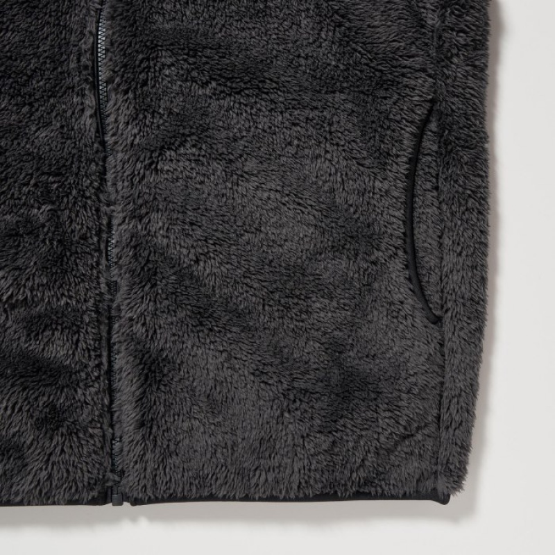 Toison Uniqlo Fluffy Yarn Full-Zip Femme Grise | 2239051