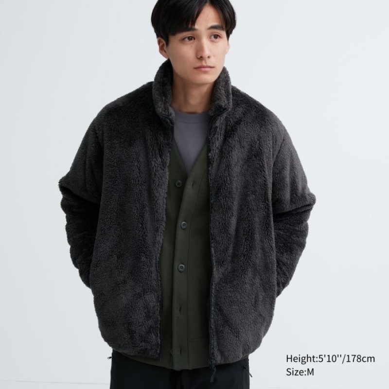 Toison Uniqlo Fluffy Yarn Full-Zip Femme Grise | 2239051