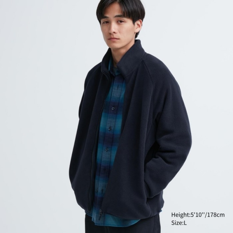 Toison Uniqlo Full-Zip Femme Bleu Marine | 212231