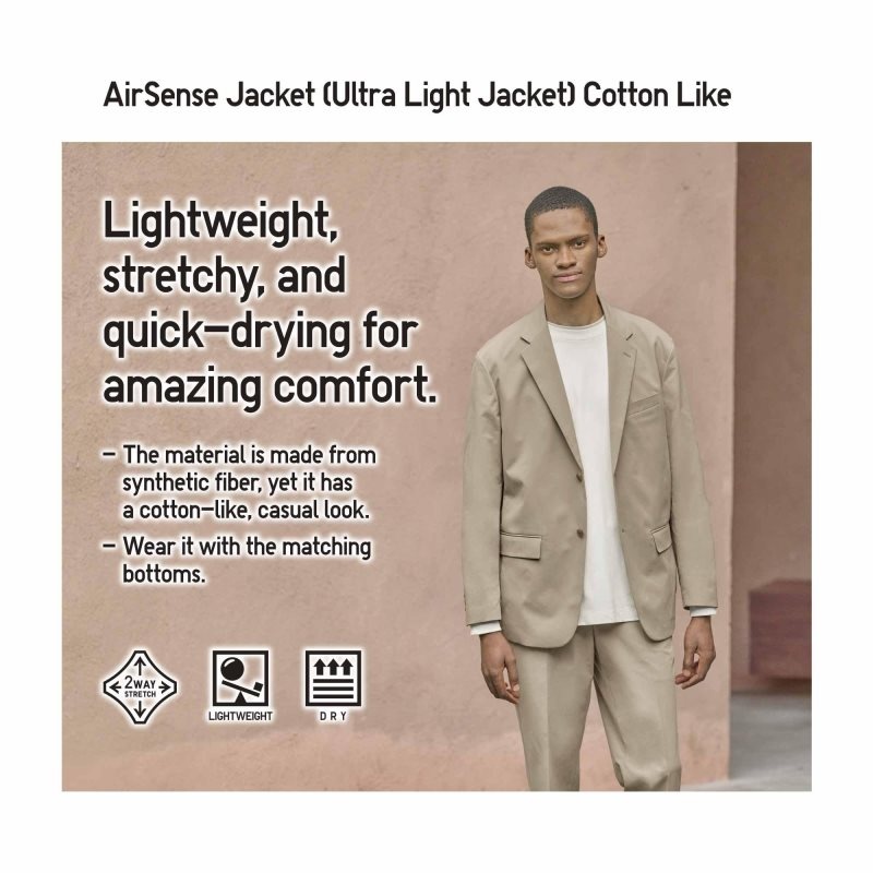 Vestes Uniqlo Airsense Cotton Like Ultra Light Homme Beige | 9573853