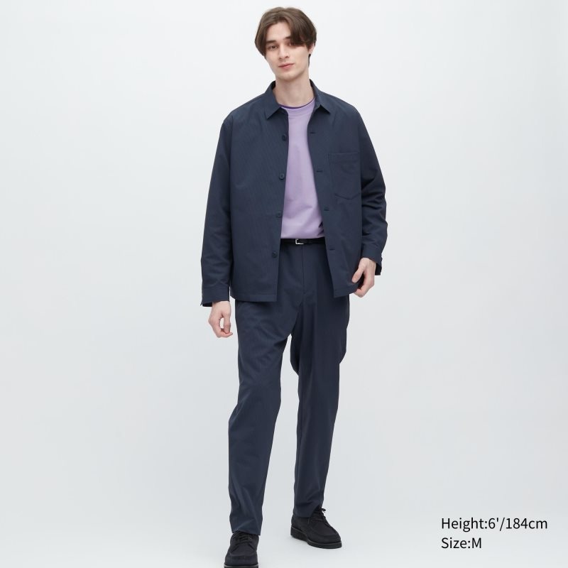 Vestes Uniqlo Airsense Shirt SeersuckerUltra Light Shirt Homme Bleu | 5138320