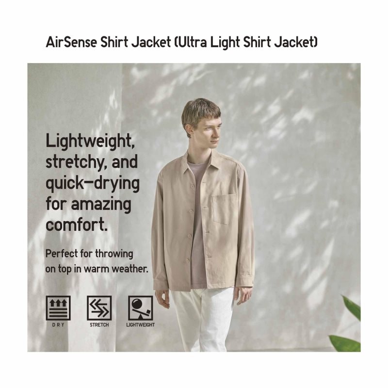 Vestes Uniqlo Airsense Shirt Ultra Light Shirt Homme Noir | 4694414