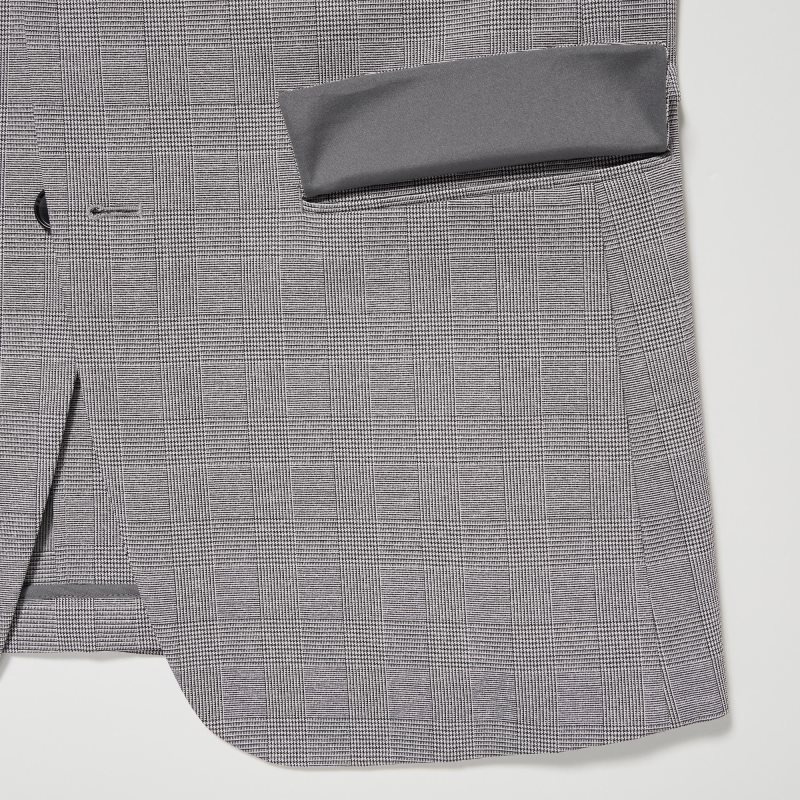Vestes Uniqlo Airsense Wool Like Glen Check Ultra Light Homme Grise | 3738501
