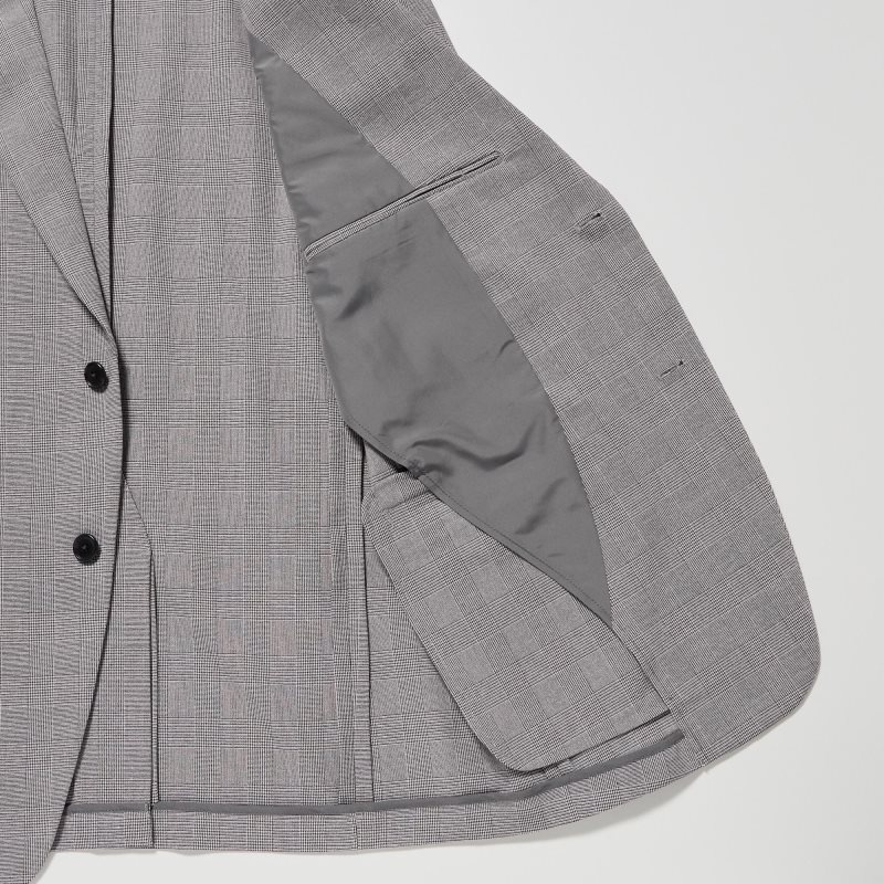 Vestes Uniqlo Airsense Wool Like Glen Check Ultra Light Homme Grise | 3738501