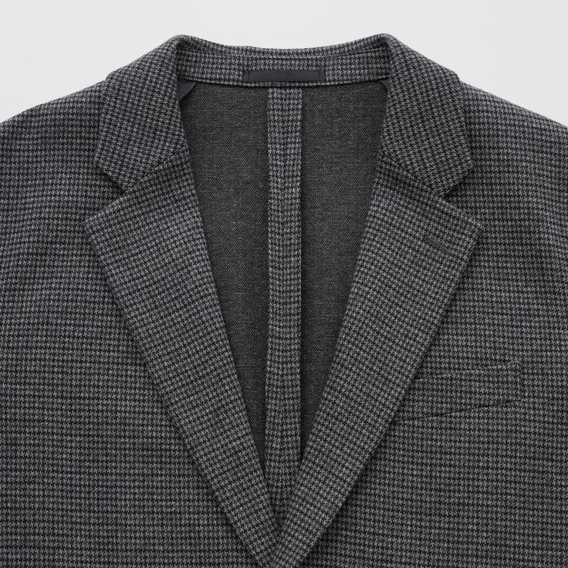 Vestes Uniqlo Comfort Houndstooth Homme Grise | 4003524