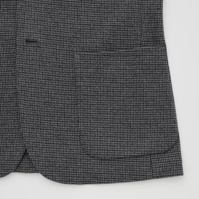 Vestes Uniqlo Comfort Houndstooth Homme Grise | 4003524
