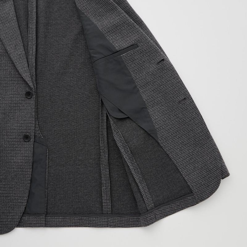 Vestes Uniqlo Comfort Houndstooth Homme Grise | 4003524