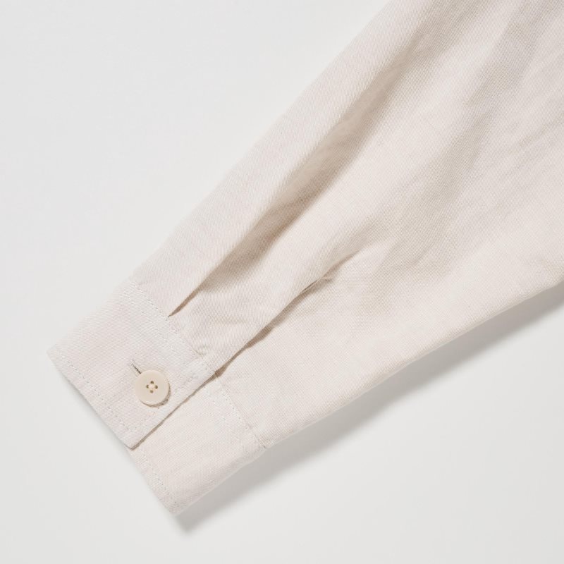Vestes Uniqlo Cotton Linen Over Shirt Homme Vert Olive | 3937712