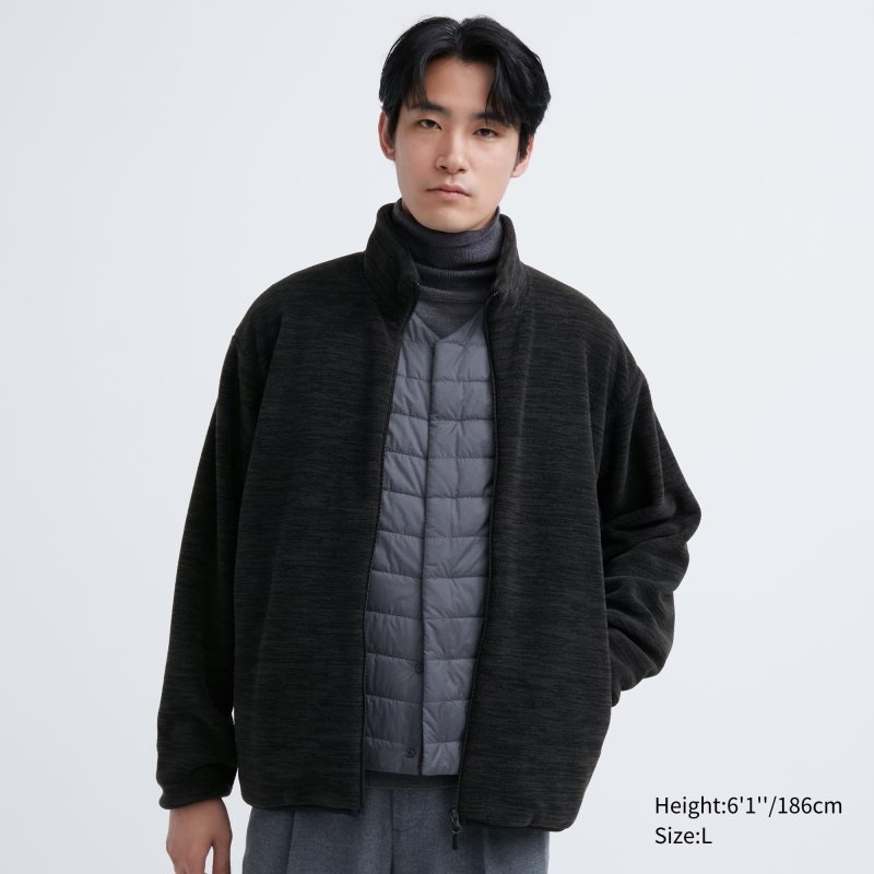 Vestes Uniqlo Fleece Full-zip Long Sleeve Homme Grise | 1939124