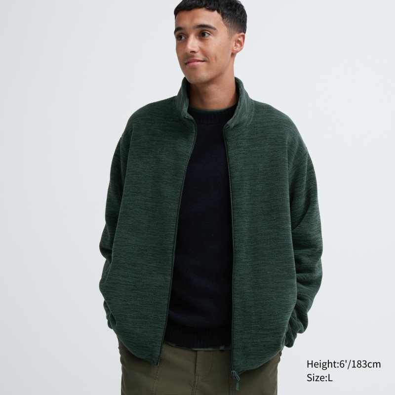 Vestes Uniqlo Fleece Full-zip Long Sleeve Homme Vert | 2468892
