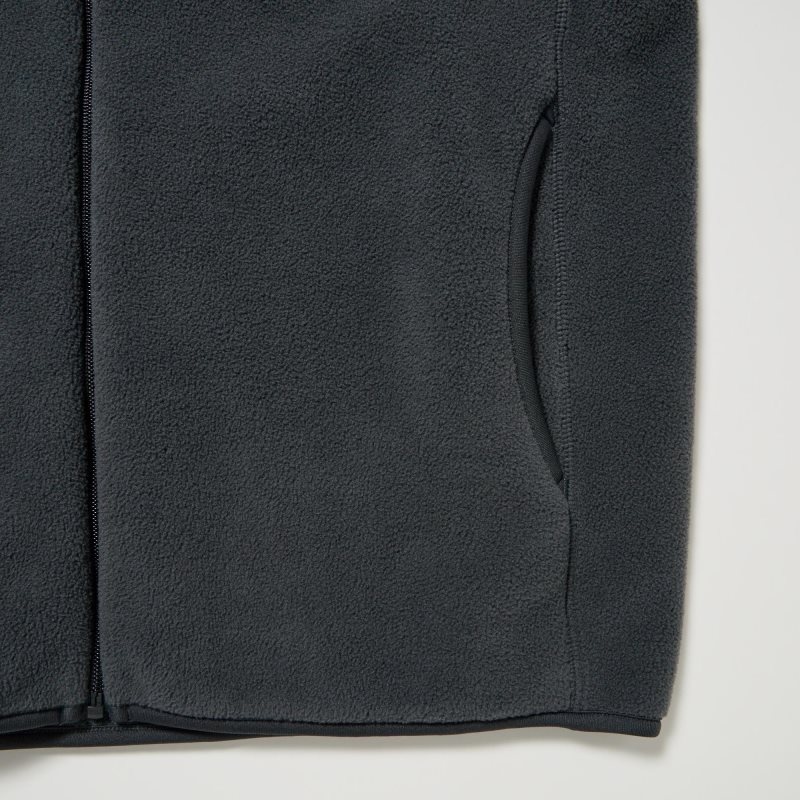 Vestes Uniqlo Fleece Long Sleeve Full-zip Homme Grise | 1486540