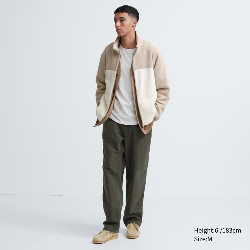 Vestes Uniqlo Fleece Long Sleeve Full-zip Homme Grise | 1486540