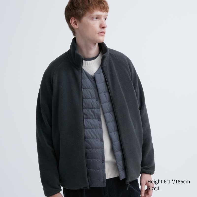 Vestes Uniqlo Fleece Long-sleeve Full-zip Homme Grise | 6828366