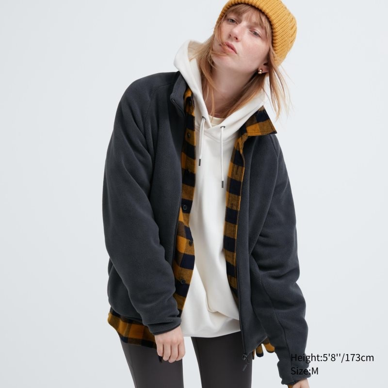 Vestes Uniqlo Fleece Long-sleeve Full-zip Homme Vert Olive | 8067956