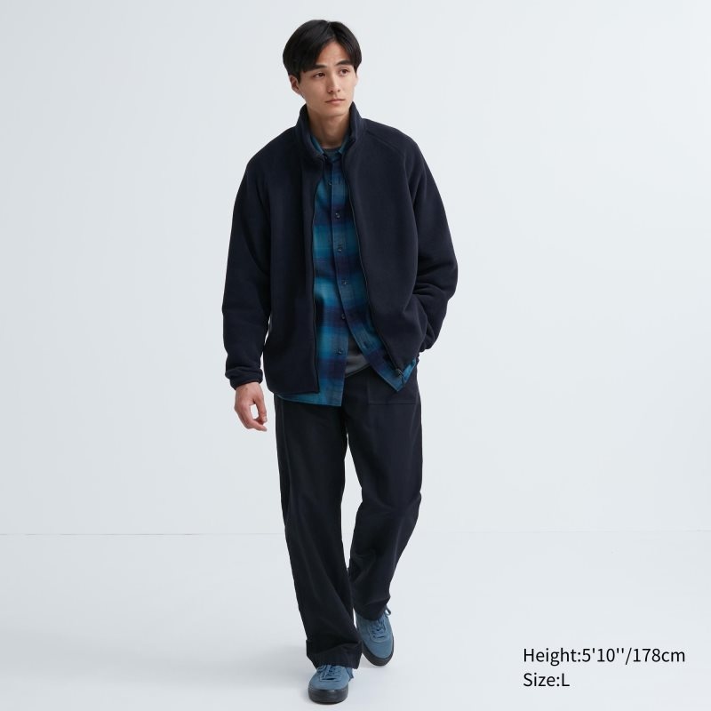 Vestes Uniqlo Fleece Long-sleeve Full-zip Homme Vert Olive | 8067956