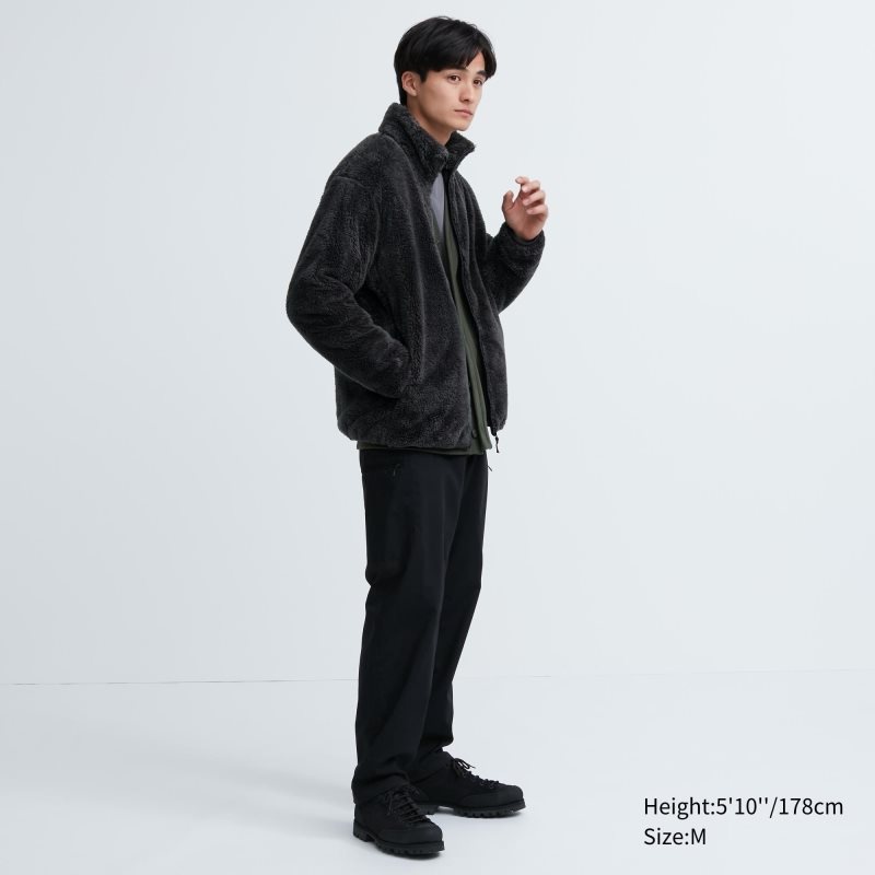 Vestes Uniqlo Fluffy Yarn Fleece Full-Zip Homme Noir | 7752445