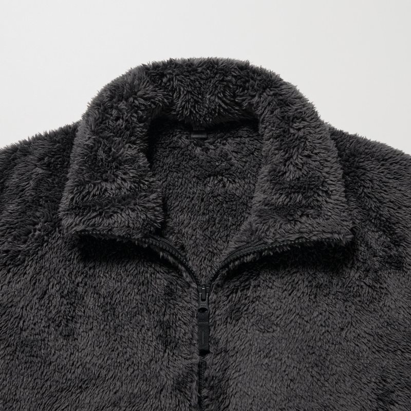Vestes Uniqlo Fluffy Yarn Fleece Full-Zip Homme Noir | 7752445