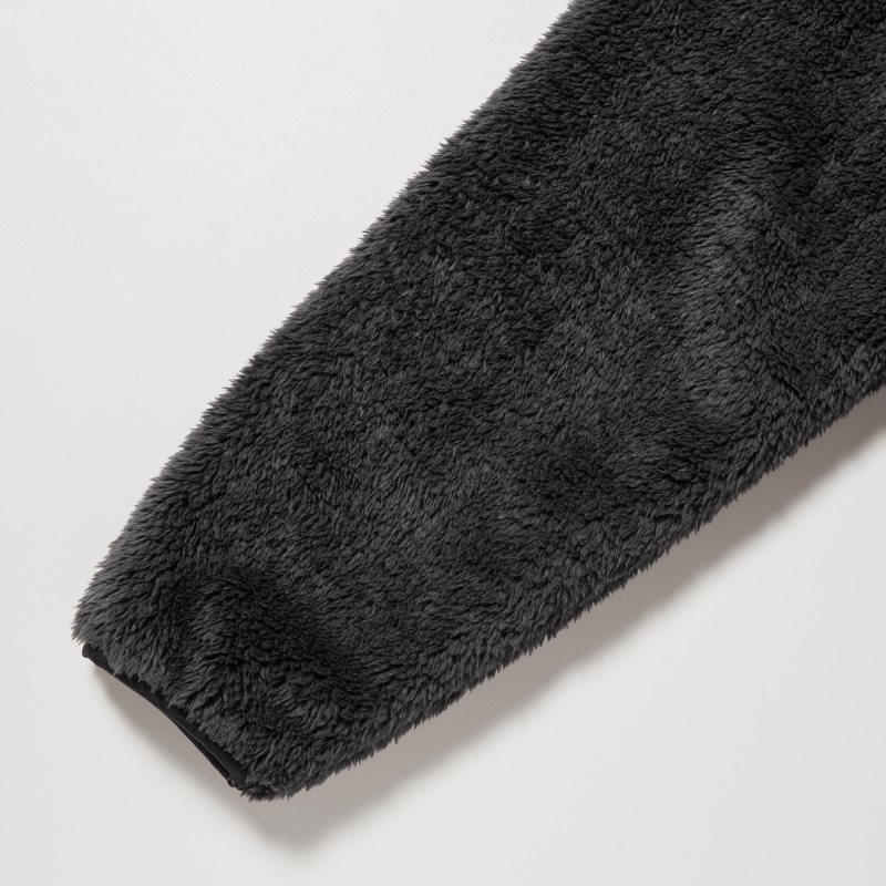 Vestes Uniqlo Fluffy Yarn Fleece Full-Zip Homme Noir | 7752445