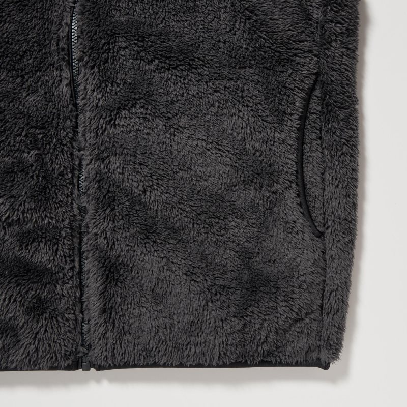 Vestes Uniqlo Fluffy Yarn Fleece Full-Zip Homme Noir | 7752445