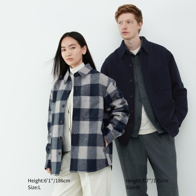 Vestes Uniqlo Overshirt Homme Vert Olive | 3578440