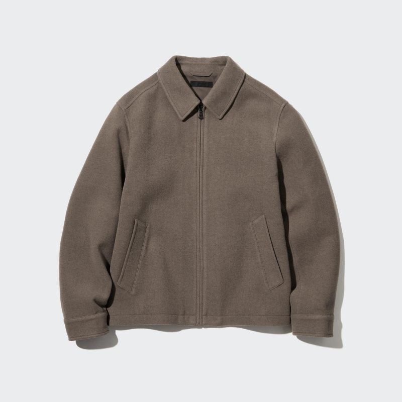 Vestes Uniqlo Single Collar Short Homme Marron | 6614227