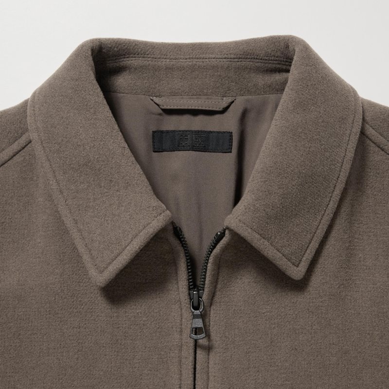 Vestes Uniqlo Single Collar Short Homme Marron | 6614227