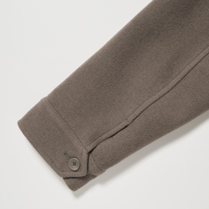 Vestes Uniqlo Single Collar Short Homme Marron | 6614227