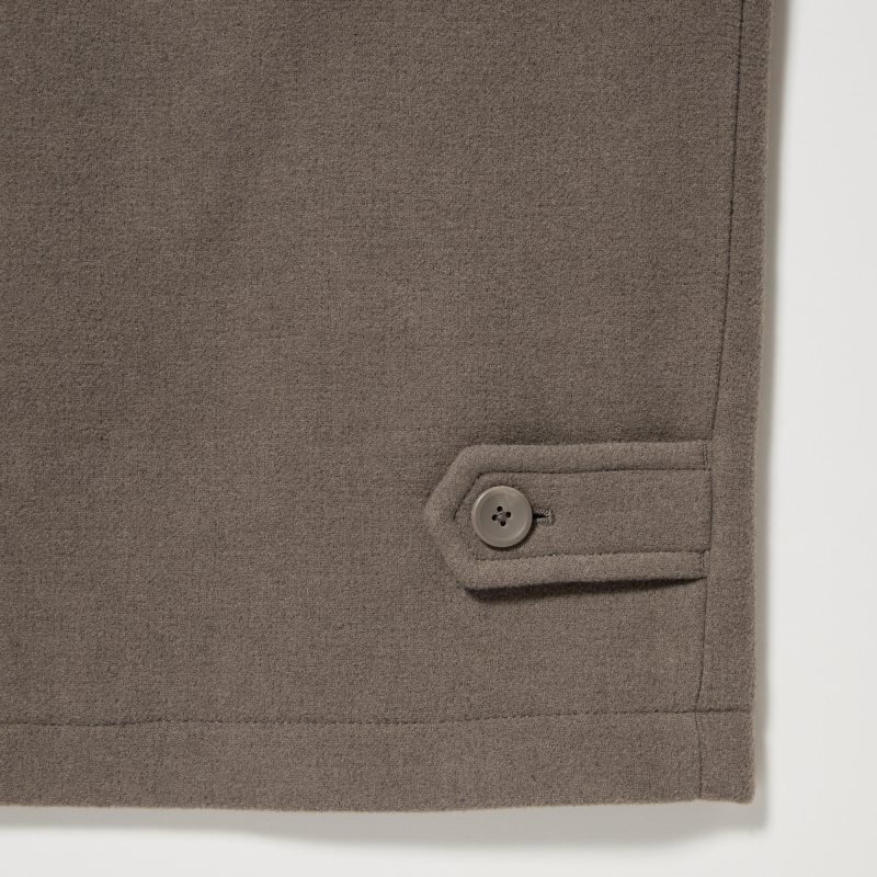 Vestes Uniqlo Single Collar Short Homme Vert | 7439229