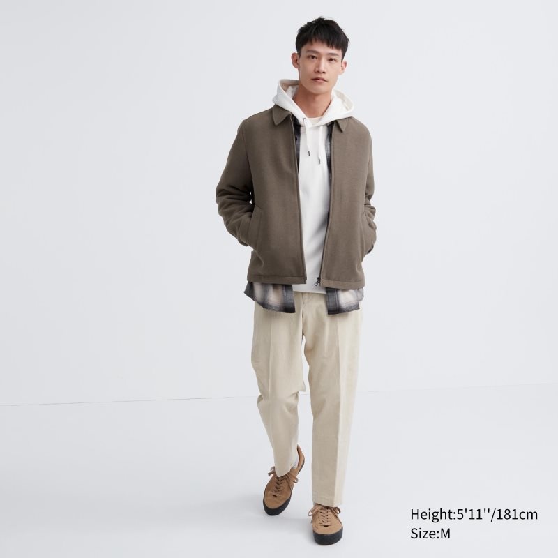 Vestes Uniqlo Single Collar Short Homme Bleu Marine | 4990503