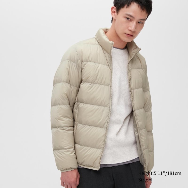 Vestes Uniqlo Ultra Light Down 3d Cut Wide Quilt Homme Beige | 3184689